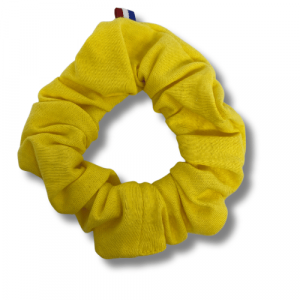 Chouchou pour cheveux en jersey de couleur jaune made in France