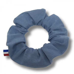 chouchou cheveux jersey bleu made in france