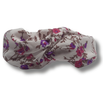 Bandeau pour cheveux tissus liberty violet fuchsia vue de face