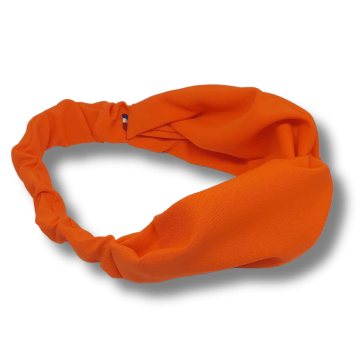 Bandeaux pour cheveux orange fluo made in France vue latérale