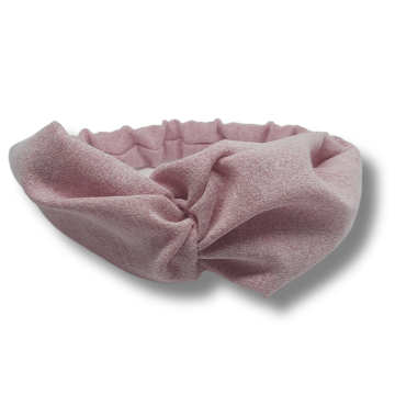 Bandeau pour cheveux couleur rose poudré made in France vue de dessus